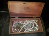 Cedar box of Costume Jewelry Necklaces