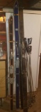 Lot of three pairs vintage Skiing equipment