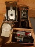 Lot of two vintage cameras and other misc photography.