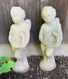 Group of two concrete Angel yard ornaments