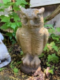 Concrete owl yard ornament