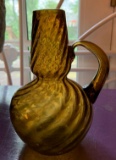 Antique olive glass swirl picture with Pontil