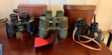 Group of five pairs of binoculars