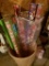 bucket of gift wrapping paper