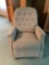 Cream upholstered recliner