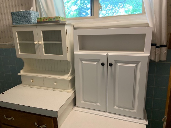 Group of two bathroom cabinets