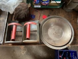 Group of two vintage gold pans and sifters