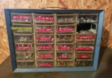 Organizer filled wood screws nuts bolts washers.