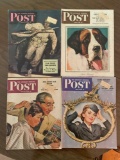 Group of four Norman Rockwell of the four freedoms post magazines