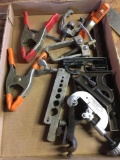 Group of clamps, rulers and more