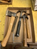 Group of hammers and a hatchet