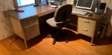 Metal Corner computer desk with chair