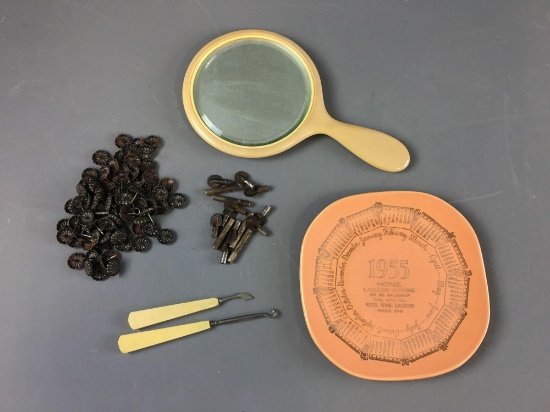 Group of Vintage Miscellaneous Chair Pins, Mirror and more