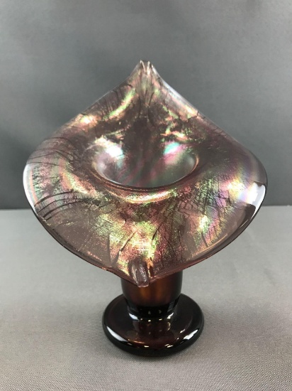 Iridescent Purple glass vase