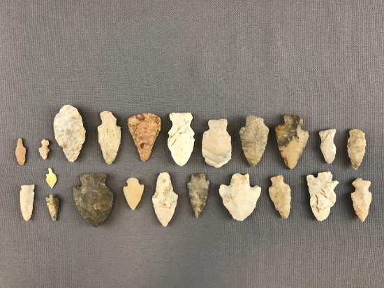 Group of 22 Native American Arrowheads