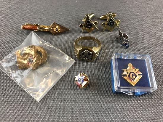 Group of Masonic/Knights of Columbus Jewelry