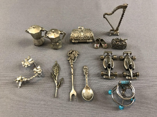 Group of Silver 800 pendants and collectible items