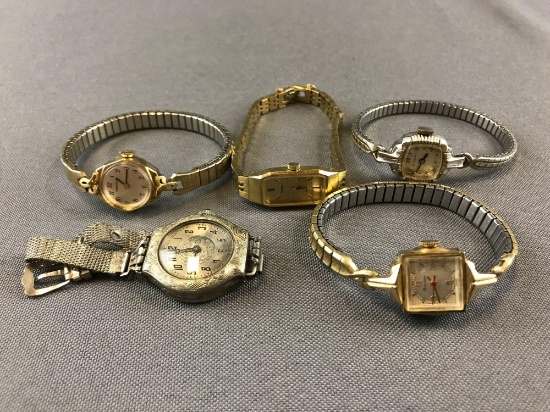 Group of 5 ladies watches