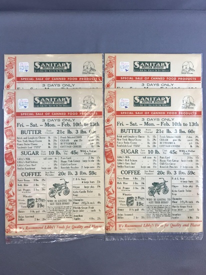 Group of 4 Sanitary Butter Stores Ads