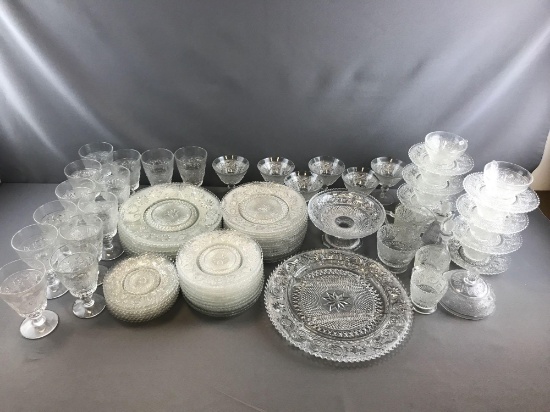 Group of Early American Pattern glass set