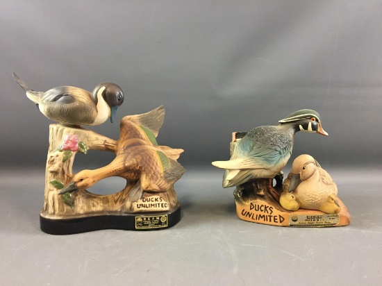 Group of 2 Ducks Unlimited Jim Beam Decanters