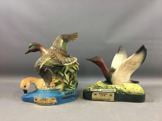 Group of 2 Ducks Unlimited Jim Beam Decanters