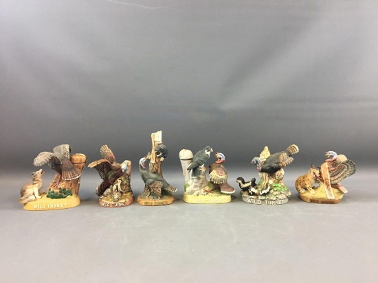 Group of 6 Mini Wild Turkey Limited Edition Decanters