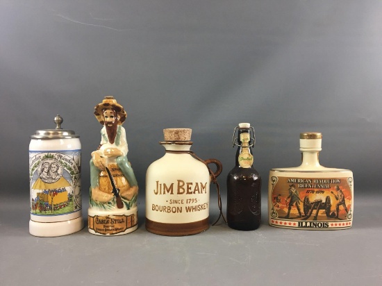 Group of 5 Miscellaneous Decanters, Bottles and more