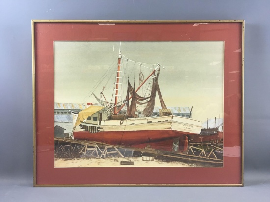 Junk yard Boat Print
