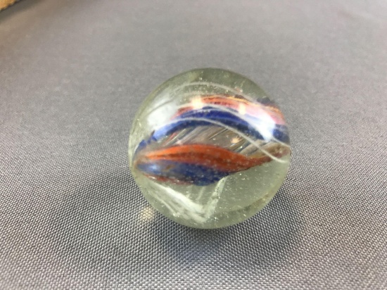 Antique German hand made solid core swirl marble