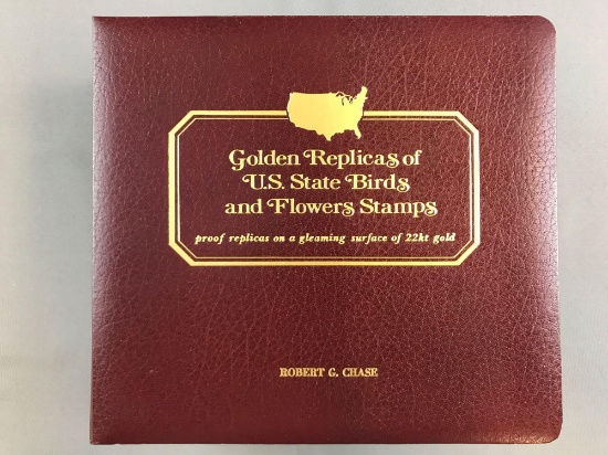 Golden Replicas of US state birds and flowers stamps