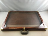 Wooden portable display case with handle