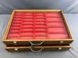 Group of 2 Matching wooden locking display cases