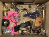 Group of jewelry, medals, matches and more