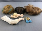 Group of Vintage Doll wigs and parts