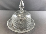 Antique cut glass covered dish