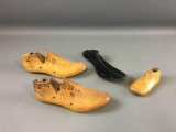 Group of 3 Wood and 1 Cast-Iron Vintage Shoe Stretchers