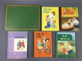 Group of 7 Vintage Childrens Books and Chalkboards