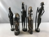 Group of 5 hand crafted African artwork figures