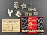 Group of Vintage cookie cutters and more