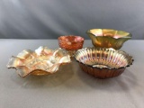 Group of 4 Carnival Glass pieces