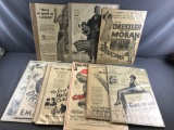 Group of 10 vintage Advertising clippings for shows