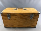 Wooden Storage box with carrying handles