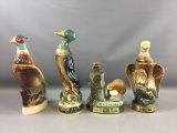 Group of 4 Vintage Jim Beam Bird Decanters