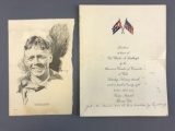 Charles A Lindbergh Luncheon Program/Menu