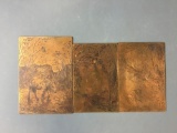 Group of 3 copper printing plates