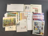 Group of stamp collecting items