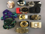 Group of 12 vintage belts and belt accessories