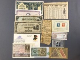 Group of banknotes and more