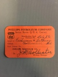 Advertising Phillips 66 Petroleum Co. Identification card